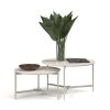 Conjunto Mesas De Living Redondas Patas De Hierro Tapa Mdp Blanco