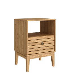 Mesa De Luz 1 Cajon Mdp Patas De Madera Linea Retro