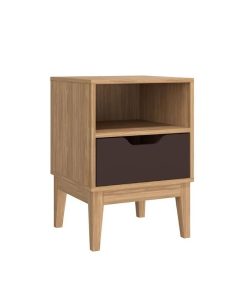 Mesa De Luz Alta 1 Cajon Con Estan Y Patas 100% Mdp