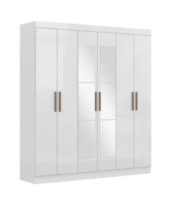 Ropero 6 Puertas Batientes 2 Cajones 100% Mdp